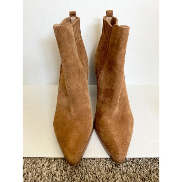 Marc Fisher Alva Suede Ankle Booties With Stacked Heel - Picture 5 of 11